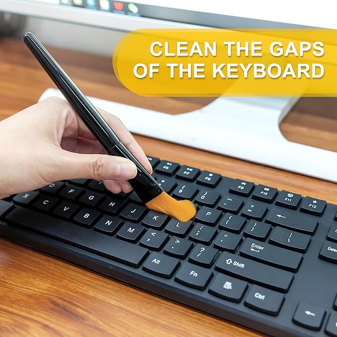 Computer PC Keyboard Laptop Electronics Camera Small Cleaning Brush Kit (Black, Set of 7) - Image 3