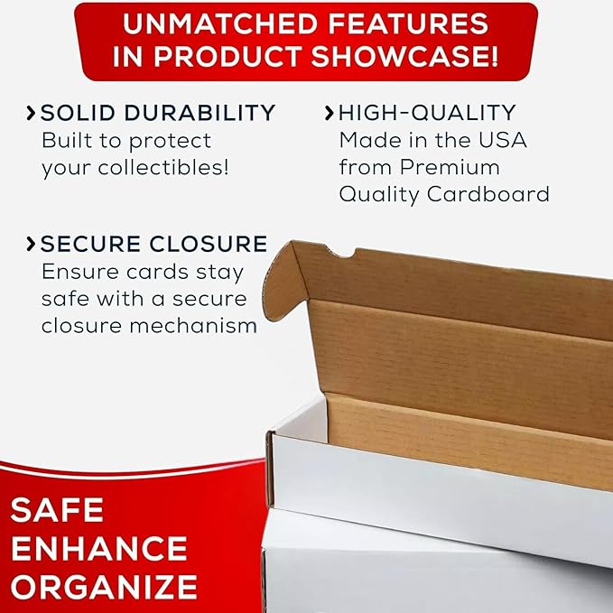 Collector's First Pick (3) Premium 800 Count Storage Box Trading Card Storage Box Cardboard Perfect Baseball Card Storage Box - MADE IN THE USA - Image 4