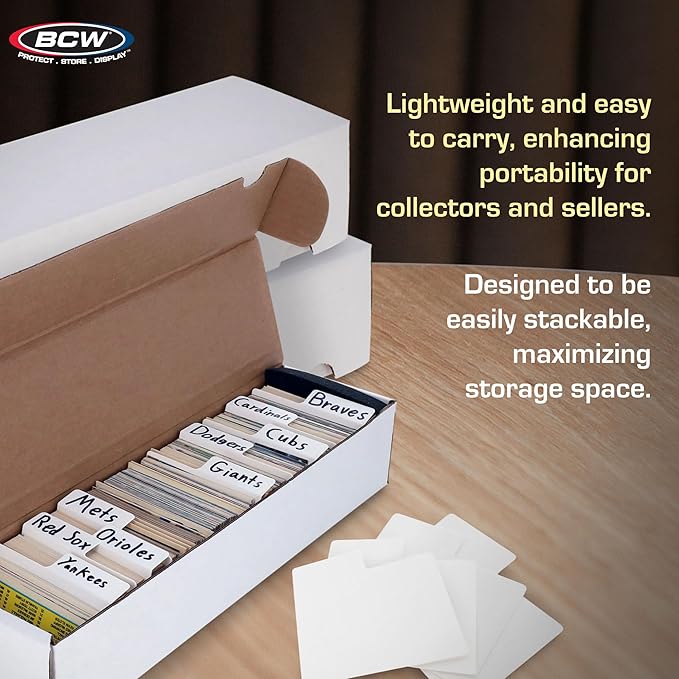 BCW 800ct Trading Card Storage Box & Horizontal Card Dividers – 6 Boxes & 30 Dividers | Sports Card, TCG & CCG Organizer | Trading Card Storage Solution - Image 5