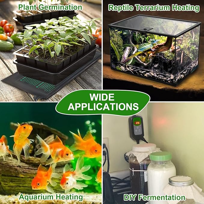 Seedling Heat Mat, 10"x 20.75" Plant Heating Pad for Home Gardening Seed Starting, MET Certified Waterproof Durable Germination Station Heat Mat - Image 5