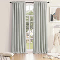 DONREN 96 Inches Long 2 Panels Blackout Curtain Panels for Bedroom - Rod Pocket Thermal Insulated Drapes for Living Room(Light Grey,52 W x 96 L) by DONREN