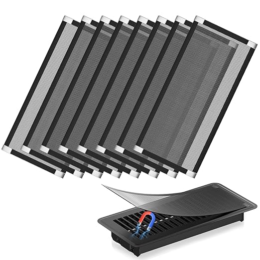 Upgraded Powerful Magnetic, Hon&Guan 4X 10 Inch Floor Vent Covers PVC Floor Register Vent Screens for Home Floor/Wall/Ceiling Catch Debris Hair Dust (8PCS) by HonGuan