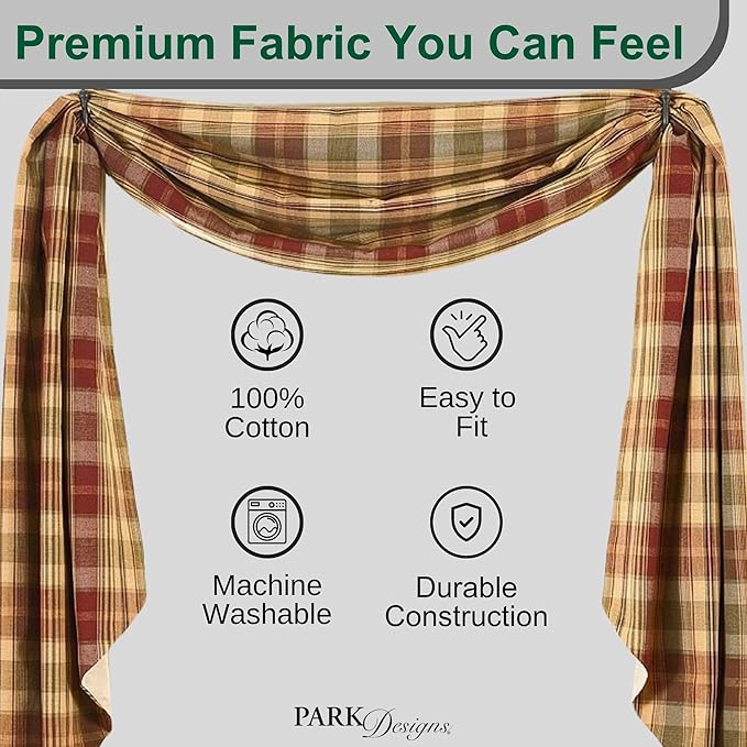Park Designs Fishtail Swag Curtains - Saffron, 145" x 25" | Extra Long Window Scarf | 100% Cotton | Primitive & Traditional Home Decor - Image 2