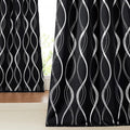 NICETOWN Black Out Curtains 102 inch Long 2 Panels Burg for Living Room, Extra Long Blackout Drapes for Office Window, Foil Printed Wave Lines Energy Saving Thermal Insulated Draperies for Bedroom by NICETOWN