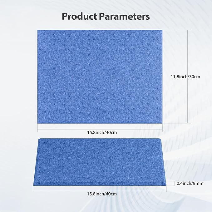 12 Pack Acoustic Panels Self Adhesive Sound Proof Foam, High Density Sound Acoustic Panel, 16X12X0.4 Inch 4:3 Rectangle Panels in Home, Office, Reccording Room, Studio,and more(Sky Blue) - Image 6