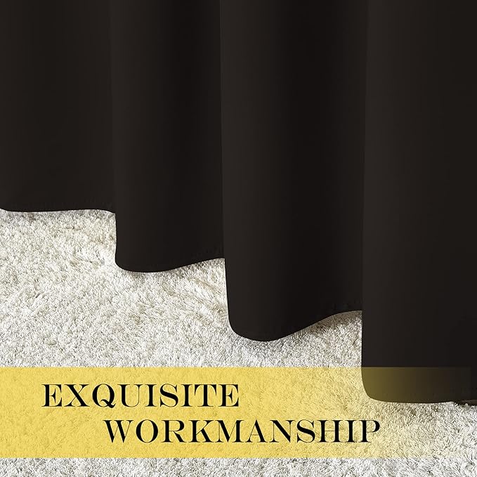 NICETOWN Blackout Curtains & Drapes - Privacy Thermal Efficiency Backdrop Curtains for Bedroom Room Divider Living Room Patio Sliding Glass Door, Wide 80 x Long 144 inch, Toffee Brown, 1 Panel - Image 5