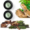 2PCS Reptile Thermometer and Humidity Gauge,Digital Adhesive Reptile Terrarium Hydrometer,Bearded Dragon Tank Accessories,Pet Humidity Meter Supplies for Leopard Crested Gecko,Snake,Lizard by Vodolo