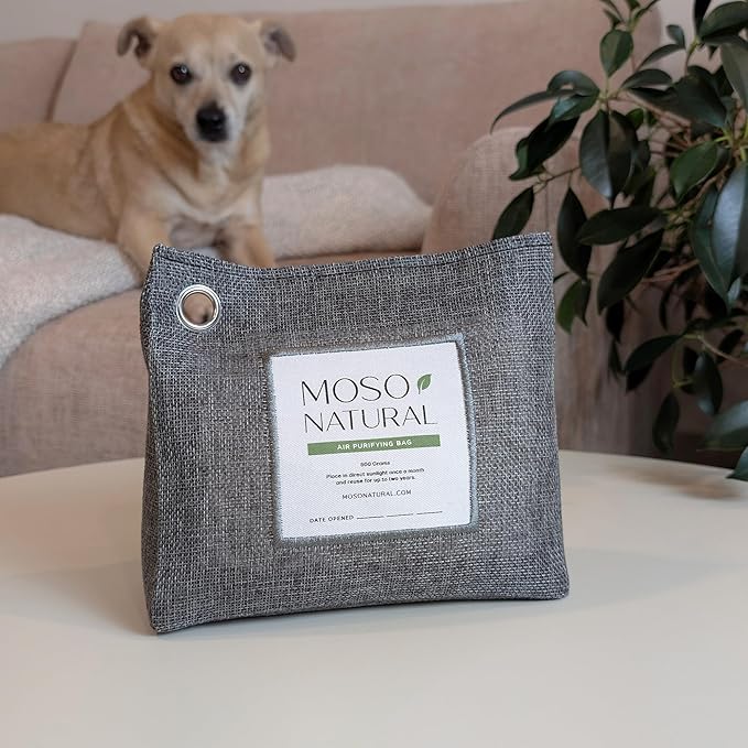 Moso Natural Air Purifying Bag 600g, Premium Bamboo Charcoal Odor Absorber, Room Deodorizer for Large Spaces, Bedroom, Kitchen, Basement, Pet Odor Eliminator for Home, 21oz Charcoal Bags - Image 9