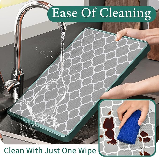 Shelf Liners for Kitchen Cabinets 17in x 30FT Non Adhesive Drawer Liner Gray Quatrefoil Thickened Shelf Liner Paper Strong Non-Slip Easy to Clean for Tool Box Refrigerator with Knife and Tape Measure - Image 4