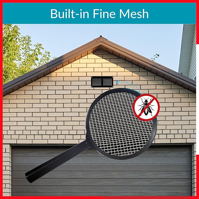 6x2 Vent Cover (Duct Opening) - Black HVAC Return Air Grille for Wall and Ceiling - Metal AC Vent Cover with Mesh - Rectangular Ventilation Register - External Dimensions: 7,87" W x 3.94" H - Image 5