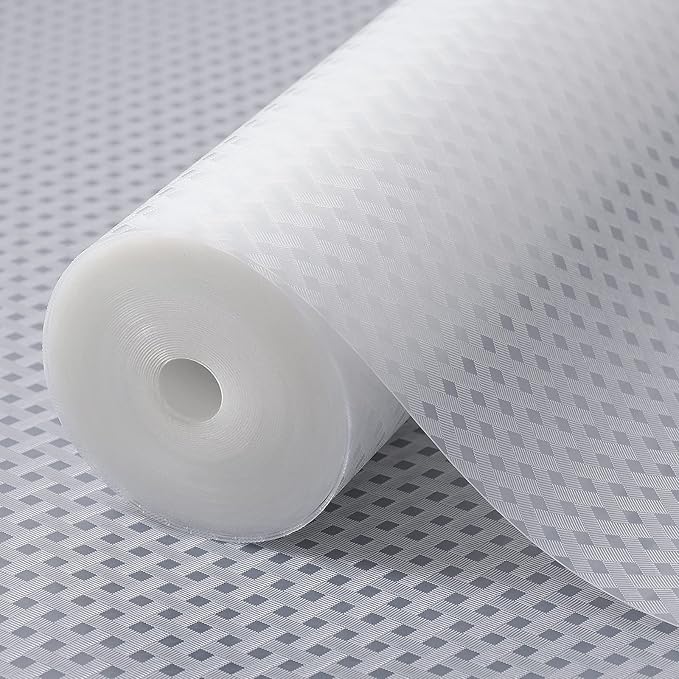 Shelf Liners for Kitchen Cabinets Refrigerator Liners Waterproof Kitchen Cupboard Liner Durable Plastic Drawer Mats EVA Material Non Adhesive Fridge Mats for Shelves - Clear 17.5 x 236.2 Inches by StaHom