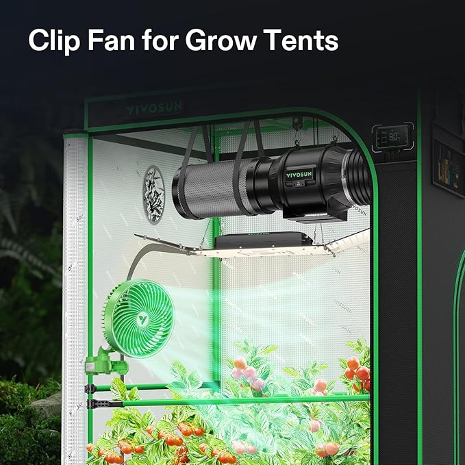 VIVOSUN AeroWave E6 Grow Tent Fan 6”, EC Motor, Smart Wifi Control, US Patented Auto Oscillating Clip fan, Weatherproof IP-54, Strong Airflow but Quiet for Hydroponic Ventilation Circulation, 1-Pack - Image 2