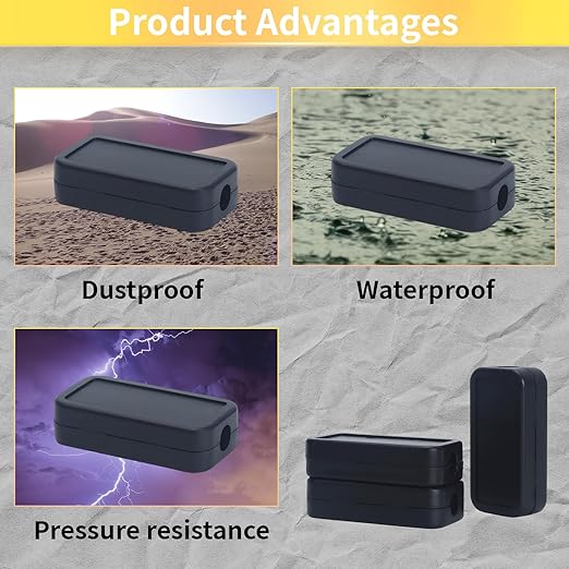 YXQ 40mmx20mmx11mm Power Project Enclose Case Junction Box Waterproof Small Engineering Wire Switch Plastic Black, 12-Pack - Image 6