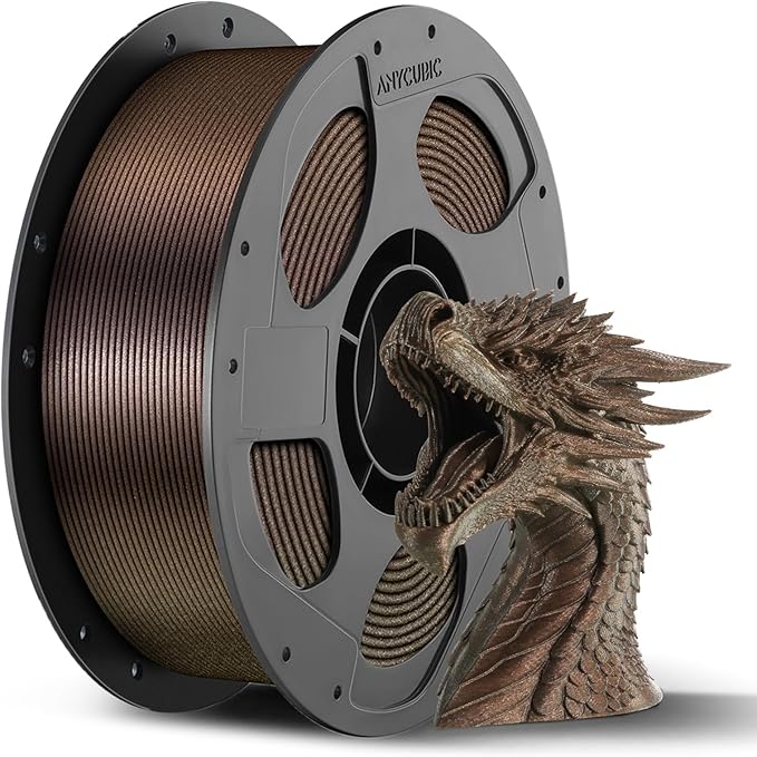 ANYCUBIC Galaxy PLA 3D Printer Filament, Sparkle Glitter PLA, Chameleon Changing Colors, 3D Printing PLA Filament 1.75mm Dimensional Accuracy +/- 0.03mm, 1KG Spool (2.2 lbs), Galaxy Brown by ANYCUBIC