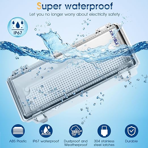 Waterproof Outdoor Project ABS Plastic Junction Box IP67 Weatherproof Dustproof Enclosure with Hinged Cover, Mounting Plate,Wall Brackets for Power Project (Clear,10.2"x4.3"x3.0") - Image 2