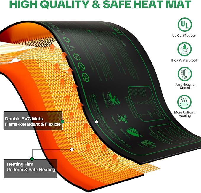 Seed Starter Tray with Grow Light & Heating Mat, 68℉-113℉ Adjustable, 40-Cell Seed Starter Kit with Humidity Dome, Reusable Seed Starter for Indoor Planting Seeds - Image 4