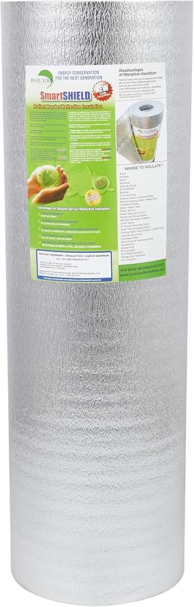 INSULATION MARKETPLACE SmartSHIELD -3mm 48 inchx100Ft ReflectiveINSULATION roll, Foam Core Radiant Barrier, ThermalINSULATION Shield - Engineered Foil - Image 2