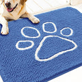 OLANLY Dog Door Mat for Muddy Paws 30x20, Paw Print Design, Absorbs Moisture and Dirt, Absorbent Non-Slip Washable Doormat, Quick Dry Chenille Mud Mat, Entry Indoor Entryway Carpet, Cornflower Blue by OLANLY