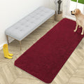 OLANLY Dog Door Mat for Muddy Paws 59x24, Absorbs Moisture and Dirt, Absorbent Non-Slip Washable Doormat, Quick Dry Chenille Mud Mat for Dogs, Entry Indoor Entryway Carpet for Inside Floor, Burgundy by OLANLY