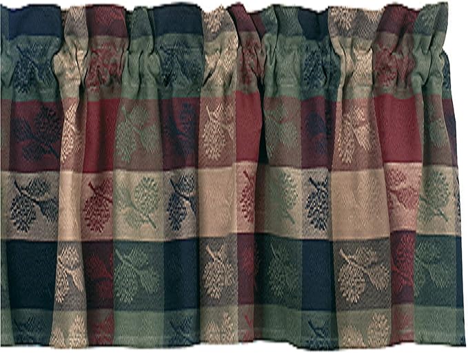 Park Designs Farmhouse Kitchen Valances for Windows - Plaid Pine Cone | Fall Decor Window Valance Curtain | Plaid Curtain Windows | 72"x14" by ParkDesigns