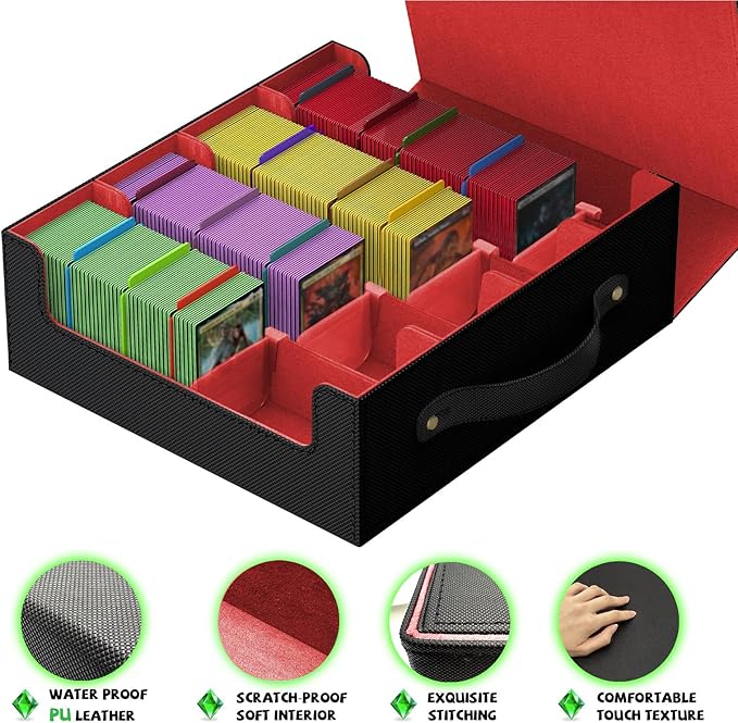 Trading Card Storage Box, MTG Deck Boxs, Card Storages Boxes, bulk card storage, Commander Decks Boxes, Sports Cards Storages, Mtg Commander Deckes Boxes,Deck Boxss Mtg (Black and Red) - Image 6