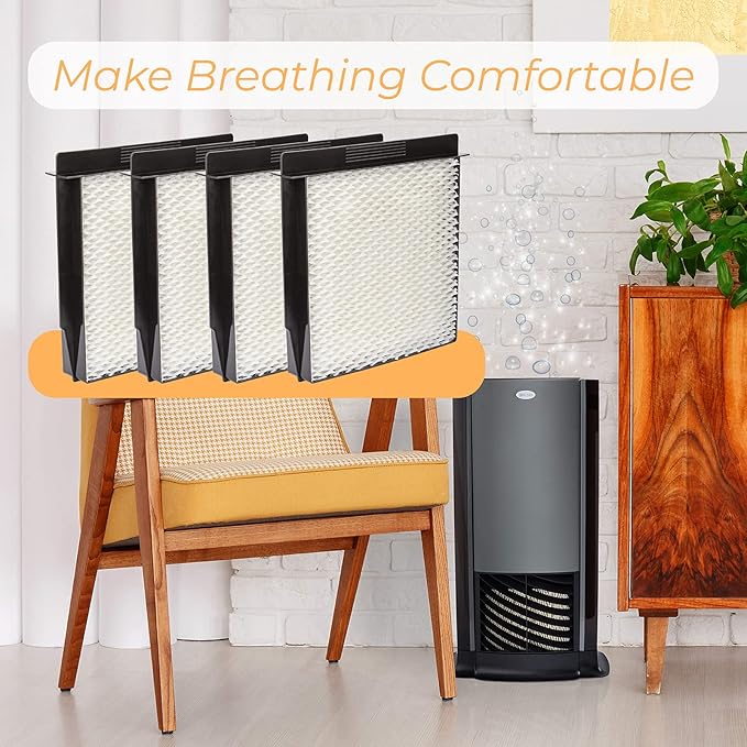 Ximoon 1040 Replacement Humidifier Wick Filter for Essick Aircare Humidifier Model B40 B40-C 3D6-100 7D6-100 B23-710 B23-810 D46-720 MA-0300 MA-0500 TD6-710 E27-000 E35-000 5000 7000-4 Pack - Image 6