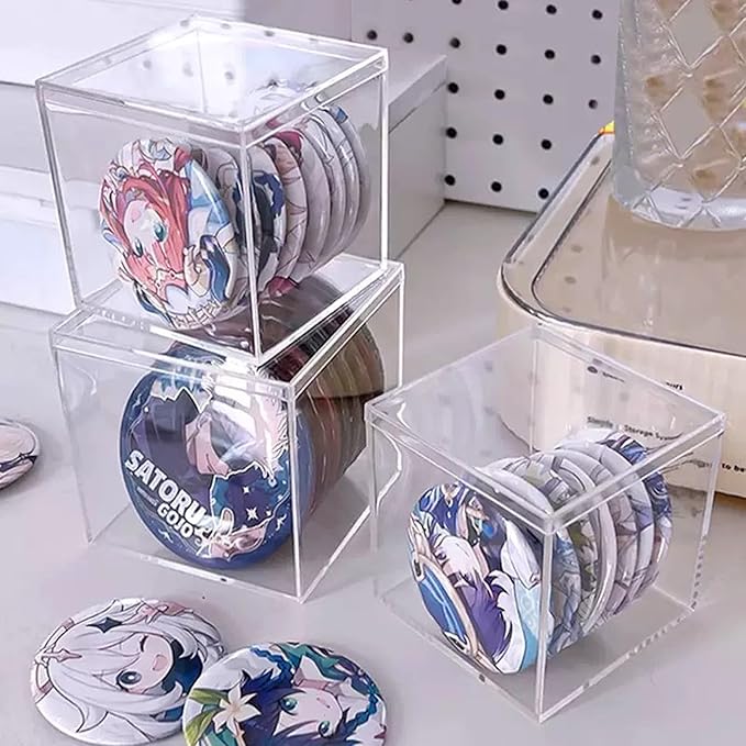 Acrylic Box with Lid 2 Pieces 4 * 4 * 4 Inch Clear Square Cube Plastic Decorative Boxes Clear Display Box Wedding Birthday Baby Shower Party Candy Jewelry Storage Boxes Organize Containers - Image 5