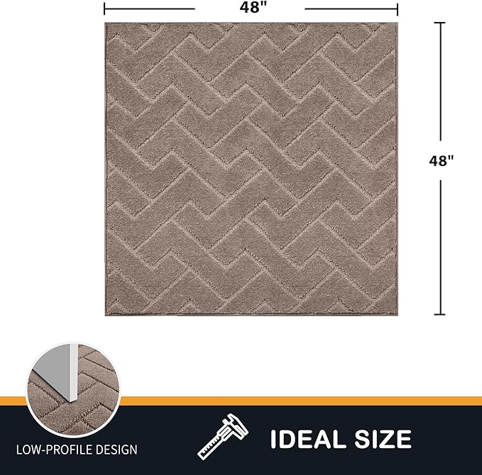 PURRUGS Dirt Trapping Door Mat 48" x 48", Non-Slip Machine Washable Entry Rug, Dog Doormat, Indoor Front Door Mat, Super Absorbent Entryway Rug for Muddy Shoes & Paws, Grayish Brown - Image 2