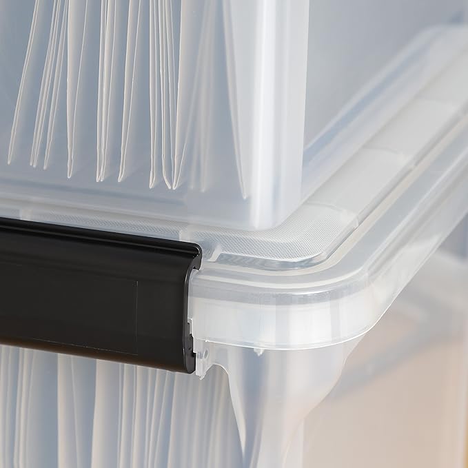 IRIS USA 32 Quart WEATHERPRO Plastic Storage Box with Durable Lid and Seal and Secure Latching Buckles, Clear with Black Buckles, 6 Pack - Image 7