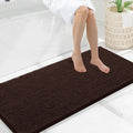 Smiry Luxury Chenille Bathroom Rugs 47x20, Extra Soft and Absorbent Shaggy Bath Mat, Machine Washable, Non-Slip Plush Carpet Runner for Tub, Shower, and Floor, Home Decor Accessories, Brown by Smiry