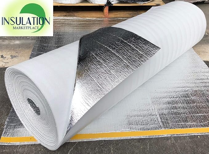 SmartSHIELD -3mm 48"x50ft Reflective Insulation roll, Foam Core Radiant Barrier, Thermal Insulation Shield - Engineered Foil/White Film - Image 4