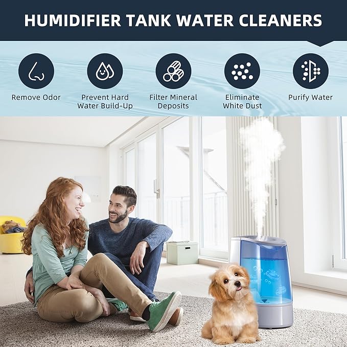 AMI PARTS Humidifier Tank Cleaner for Warm&Cool Most Humidifiers and Fish Tank Humidifier Demineralization Purifie Water Soften Hard Water 18-Pack (Blue, Adorable, Submarine Shape) - Image 5