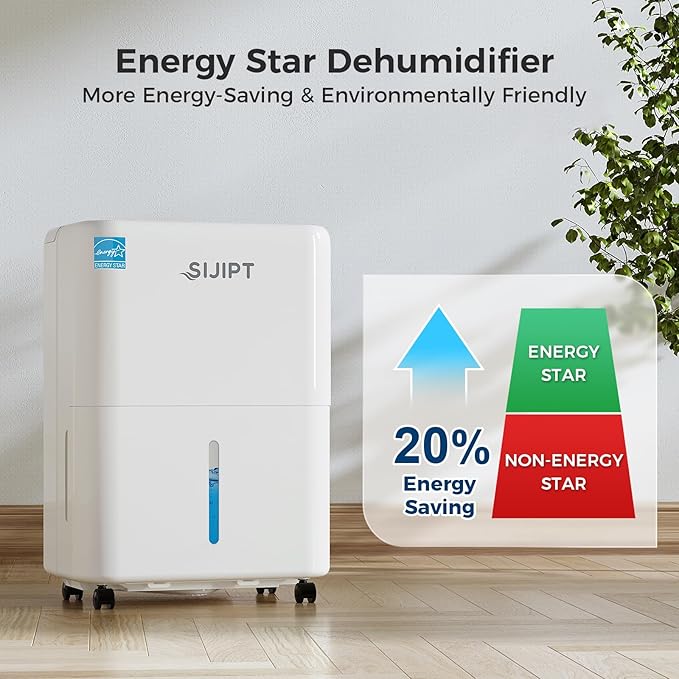 80 Pints Dehumidifier with Pump, Sijipt Energy Star Dehumidifier for Basement Home and Large Room with 6.56 inch Drain Hose, Auto-Shutoff 24H Timer, and Memory Starting - Image 4