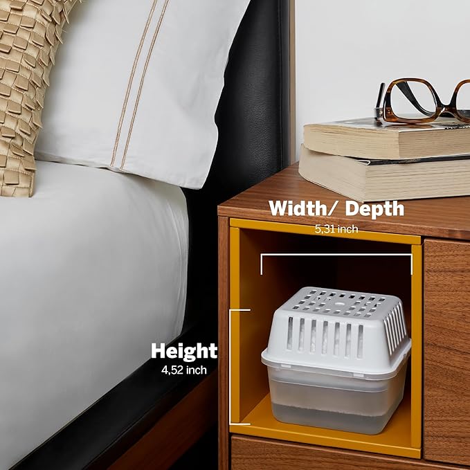 HUMYDRY Moisture Absorber Dehumidifier for Home, Compact Pack of 1 Device of 8.8 Oz With 3 Pre Measured Refills, Fragrance Free Humidity Absorber For Closets Bathroom Bedroom, Ideal For Small Spaces - Image 7