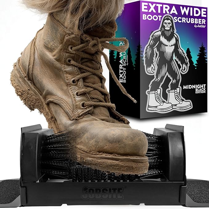 Midnight Black Boot Scrubber - Outdoor Shoe Scraper Brush - No Mount Shoe Cleaner - Sasquatch Sized by JobSite