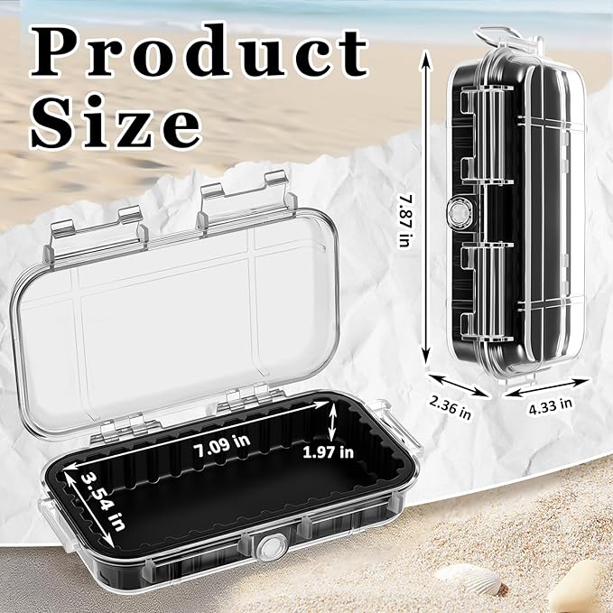 Waterproof Dry Box Clear Waterproof Storage Case with Clip Outdoor Sports Survival Equipment Shockproof Dustproof Sealed Field Box for Phone Camera Key Kayak Camping Fishing Hiking Boat - Image 2