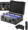 Trading Card Storage Box for 3"x4" 35pt Rigid Cards, Holds 600+ Toploaders, Sports Card Case with 6 Foam Dividers, Toploader Storage Box, Sports Card Storage with Key Lock by LOCKCURX