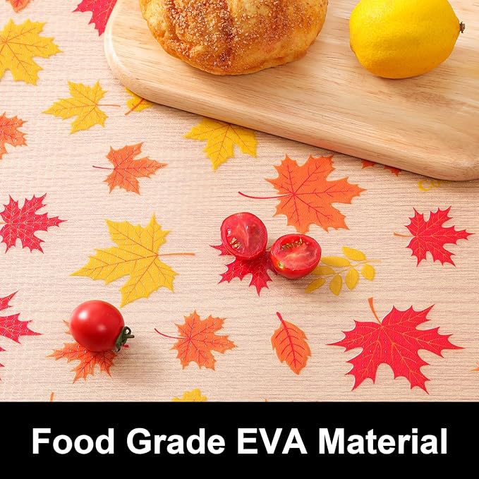 Cooyes Shelf Paper for Kitchen Cabinets Non Adhesive, Waterproof & Oil-Proof Kitchen Drawer Liner for Refrigerator Drawer Fridge Cupboard, (17.7 Inch W x 78 Inch L, Pumpkin Orange) - Image 4