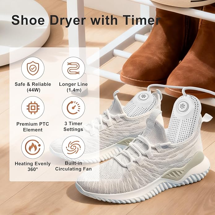 Electric Boot Dryer, Shoe Warmer with IC Controller, Footwear Travel Dryers Silent with 3/6/9 Hours Timer - Image 2