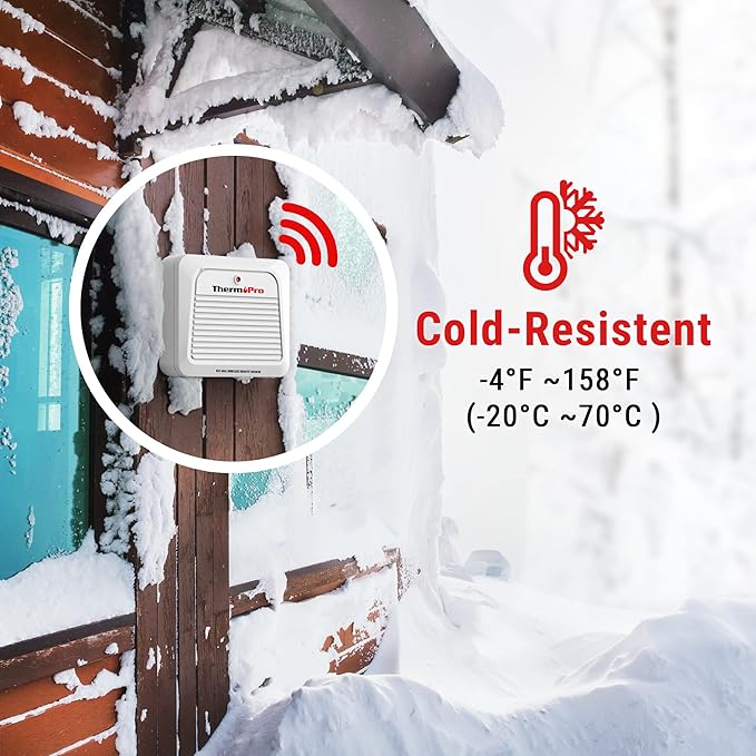 ThermoPro TX-7B Additional Outdoor Sensor Transmitter, Only for TP260B/TP280B Indoor Outdoor Thermometer Temperature and Humidity Monitor - Image 3