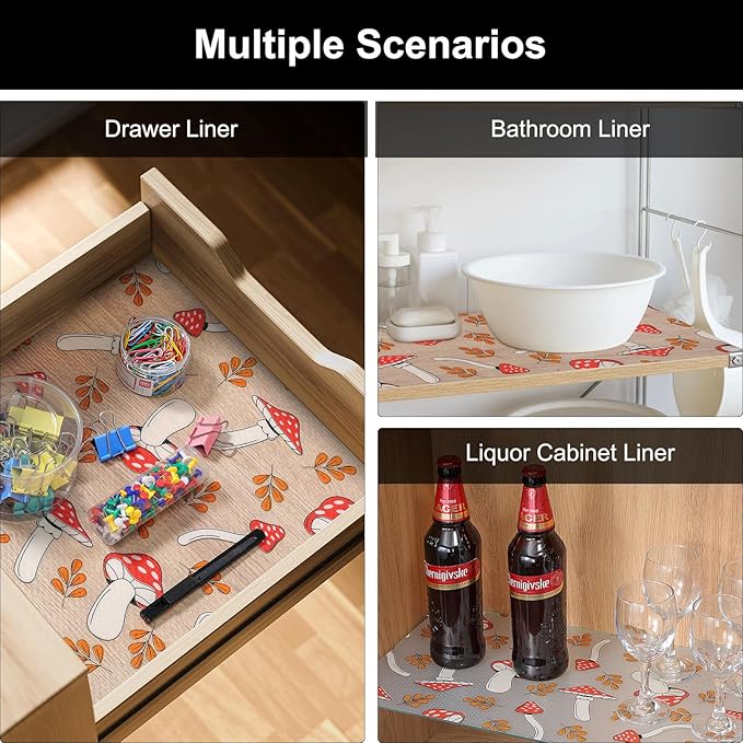 Cooyes Shelf Liner – Non-Slip Cabinet & Drawer Liner for Kitchen – Non-Adhesive Waterproof Shelf Paper with Modern Pattern – Durable EVA Cabinet Mat – Easy to Cut (Burgundy,11.8" W x 118" L) - Image 7