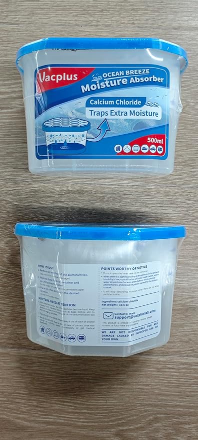 Vacplus Moisture Absorbers, 10.5 Oz Humidity Absorber Boxes Attracts Extra Moisture from Your Bathroom, Closet, Kitchen & Study, Dehumidifier, Odor Eliminator for Closet (Ocean Scent), 12 Packs - Image 8