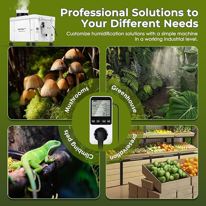 Mxmoonant 10kg/H Ultrasonic Mist Maker DIY Humidifier Kit, Adjustable Mist Volume | Automatic Water Filling | Humidity Controller Cool Mist Humidifier for Mushroom Growing, Greenhouses 110V - Image 6
