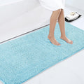 Smiry Luxury Chenille Bathroom Rugs 70x24, Extra Soft and Absorbent Shaggy Bath Mat, Machine Washable, Non-Slip Plush Carpet Runner for Tub, Shower, and Floor, Home Decor Accessories, Sky Blue by Smiry