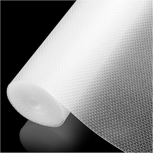 100% EVA Shelf Liner for Kitchen Cabinet, 12" x 120" Drawer Liners Non Adhesive Non Slip Waterproof Plastic Paper, Dresser Pantry Bathroom Refrigerator Protector, Clear by ALIUNI