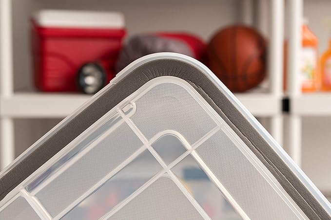 IRIS USA 41 Quart WEATHERPRO Plastic Storage Box with Durable Lid and Seal and Secure Latching Buckles, Clear with Black Buckles, 1 Pack - Image 5