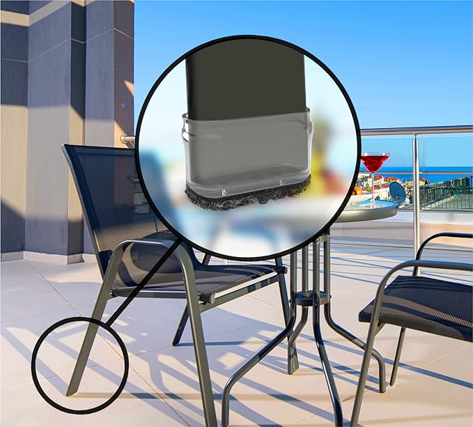 Slipstick GorillaOutdoor Berber Furniture Feet Pads with Clear Sleeve Sock (8 Pack) Weatherproof Outdoor Furniture Sliders for Medium Rectangular Legs - Image 5