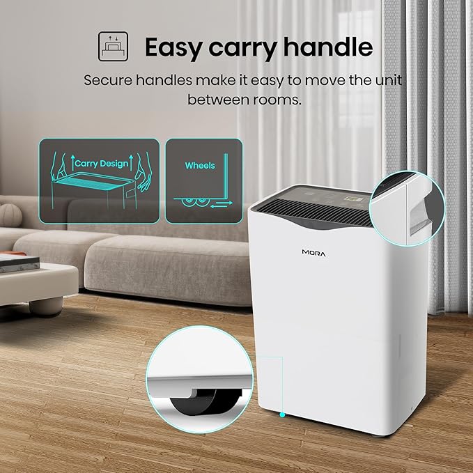 Mora Mora by Hisense 35 Pint Dehumidifier, for Space upto 3,000 Sq. Ft at Home, in Basements and Large Rooms, Energy Star, Quiet Operation,Filter Indicator with Washable Filter, 2 Years Warranty - Image 7