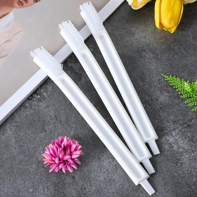 3 Packs Juicer Cleaning Brush, Soy Milk Maker Deep Clean Brush Crevice Tool Set Small Scrub Brushes for Toaster Sink Tile Grout Grater, Small Cleaning Supplies Gadgets White - Image 5