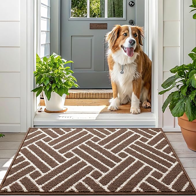 OLANLY Indoor Door Mat, 36x24 Inch, Dirt Resistant and Absorbent, Non-Slip Rubber Backing Floor Mats, Easy Clean Low-Profile Doormat for Entryway, Front Door, and Inside Entrance, Coffee - Image 6